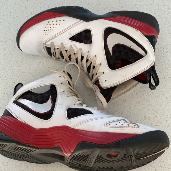 Nike Huarache Legion red black white high top basketball sneakers shoes 12 - Picture 5 of 7